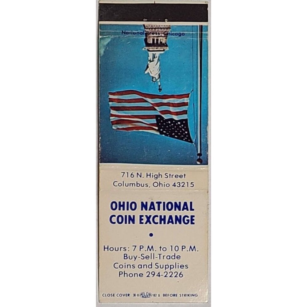 Vintage Matchbook Cover Ohio National Coin Exchange Columbus OH